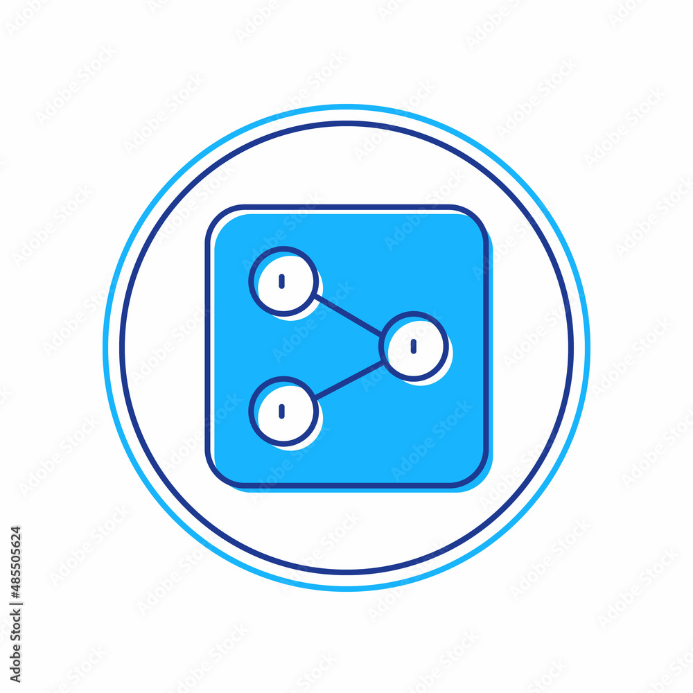Filled outline Share icon isolated on white background. Share, sharing, communication pictogram, social media, connection, network. Vector Filled outline Share icon isolated on white background. Share, sharing, communication pictogram, social media, connection, network. Vector