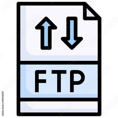FTP filled outline icon,linear,outline,graphic,illustration