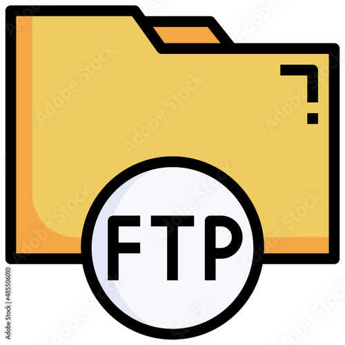 FTP filled outline icon,linear,outline,graphic,illustration