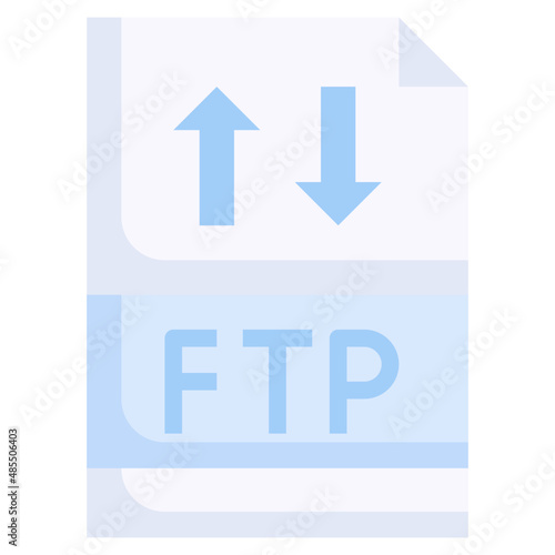 FTP flat icon,linear,outline,graphic,illustration