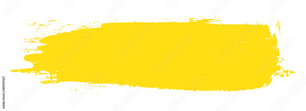 Fototapeta: Yellow brush stroke isolated on white background. Trendy brush  stroke vector for yellow ink... #485507627 '