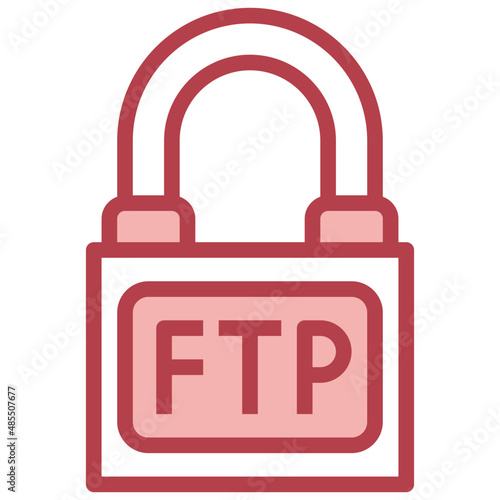 LOCKED red line icon,linear,outline,graphic,illustration