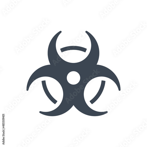 Biological Hazard related vector glyph icon. Danger biological contamination sign. Isolated on white background. Vector illustration