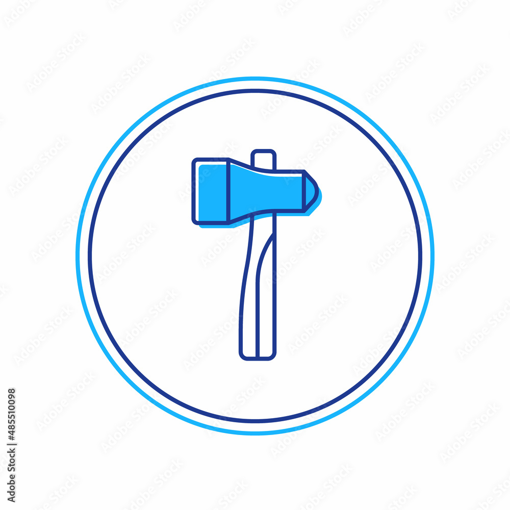Filled outline Hammer icon isolated on white background. Tool for repair. Vector Filled outline Hammer icon isolated on white background. Tool for repair. Vector