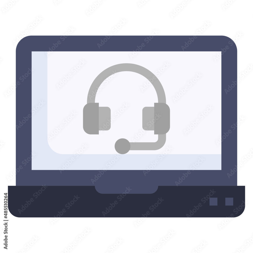 HEADSET flat icon,linear,outline,graphic,illustration HEADSET flat icon,linear,outline,graphic,illustration