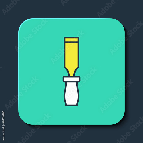 Filled outline Rasp metal file icon isolated on blue background. Rasp for working with wood and metal. Tool for workbench, workshop. Turquoise square button. Vector