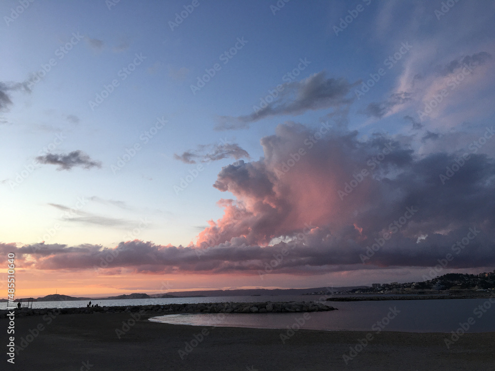 Sunset Beach Sky Background