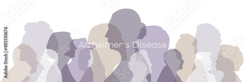 Alzheimer's Disease banner. Flat vector illustration.