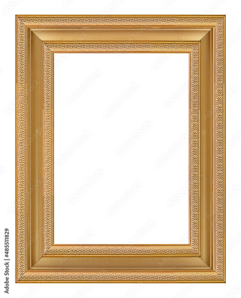 Golden frame for paintings, mirrors or photo isolated on white background Golden frame for paintings, mirrors or photo isolated on white background