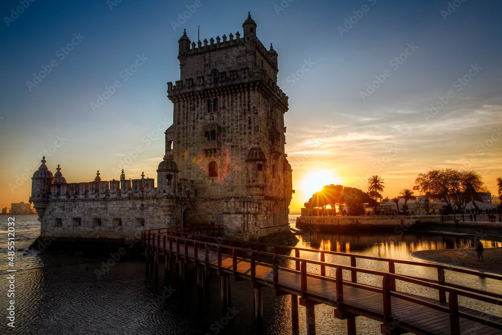 Evening and Sunset at the Belem Tower, or 