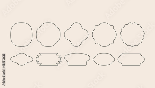 Vector logo design template  - abstract vintage badge and emblem with copy space for text, simple minimalistic background