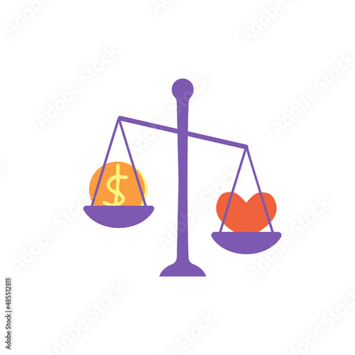 Weight with coin and heart