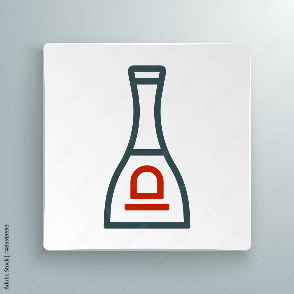 Line Bottle of nail polish icon isolated on white background. Colorful outline concept. Vector Line Bottle of nail polish icon isolated on white background. Colorful outline concept. Vector