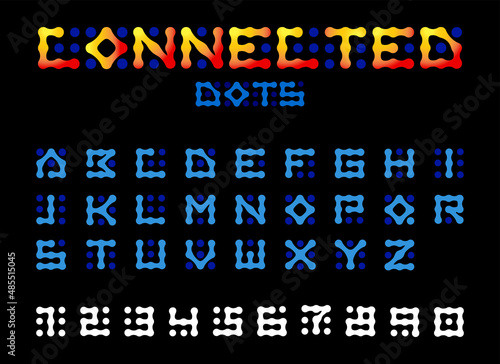 fontsyle alphabet letter number dots connected