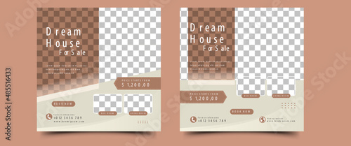 Real estate and house for sale social media post template.