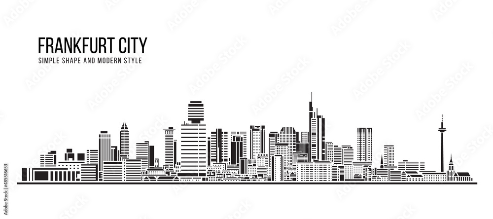 Cityscape Building Abstract Simple shape and modern style art Vector design - Frankfurt city