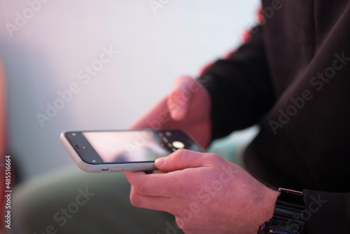 man holding a cell phone