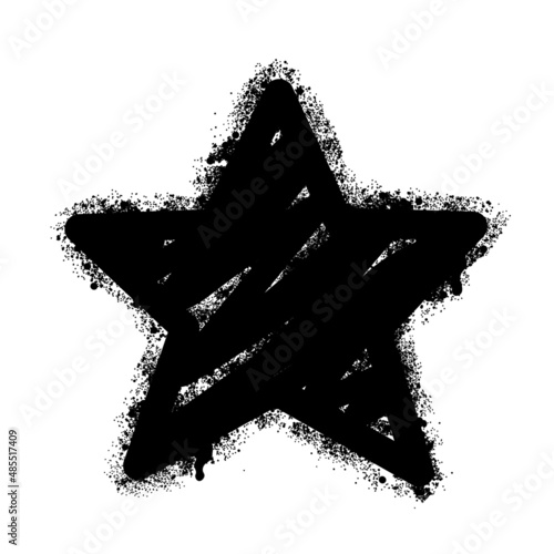 Spray paint graffiti star drawing by airbrush. Street style art