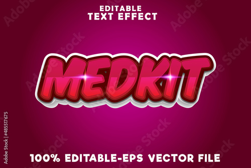 Editable text effect med kit with simple comic modern style