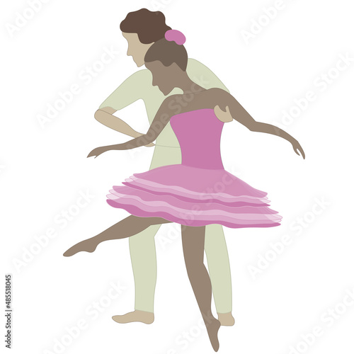Professional sport, ballet, training concept. Young couple ballet dancers practicing movements on rehearsal in dance class together in pair. Active lifestyle, fitness, bodycare, wellness