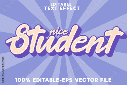 Editable text effect nice school with vintage style