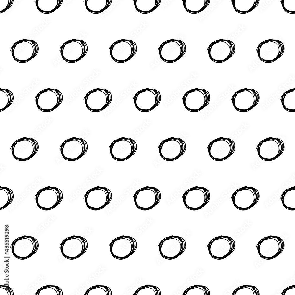 Seamless pattern with sketch circles shape Seamless pattern with sketch circles shape