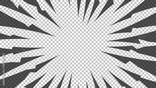 Black comic book transparent background