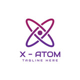 letter X atom logo design