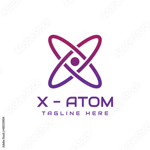 letter X atom logo design
