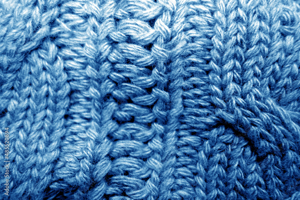 Warm knitting texture in navy blue tone.