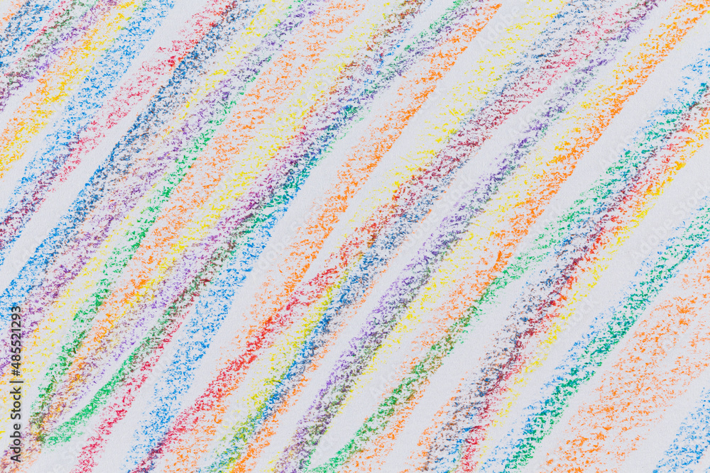 Multi color hand crayon drawing