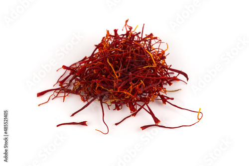 Dried saffron spice isolated
