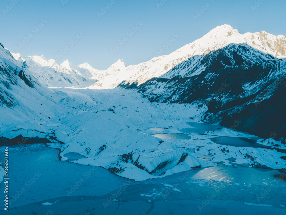 Aerial view of beautiful snow landscape in Tibet,China Aerial view of beautiful snow landscape in Tibet,China