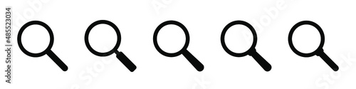 Search icon. Magnifying glass icon, vector magnifier or loupe sign.