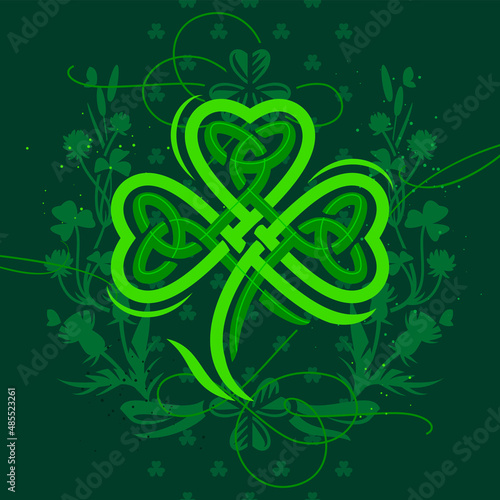 St. Patrick's day shamrock knot card