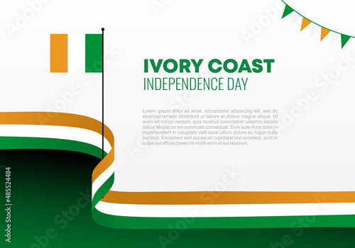 Ivory Coast Independence day background banner for national celebration on August 7 and 8