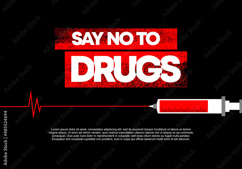Say no to drug background poster or banner for International Day
