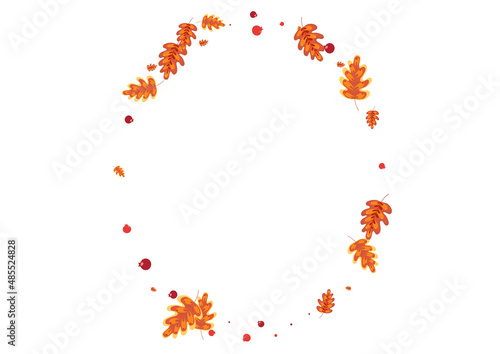 Wallpaper Mural Green Plant Background White Vector. Leaves Decorative Illustration. Golden Acorn. Dry Set. Gold Leaf Forest. Torontodigital.ca