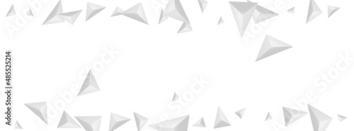 Fototapeta Naklejka Na Ścianę i Meble -  Greyscale Origami Background White Vector. Pyramid Construction Template. Gray Art Illustration. Crystal Shadow. Hoar Shard Tile.