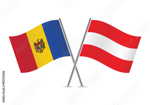 Moldova and Austria crossed flags. Moldovan and Austrian flags isolated on white background. Vector icon set. Vector illustration. Free Download Moldova and Austria crossed flags. Moldovan and Austrian flags isolated on white background. Vector icon set. Vector illustration. - GFXLoad