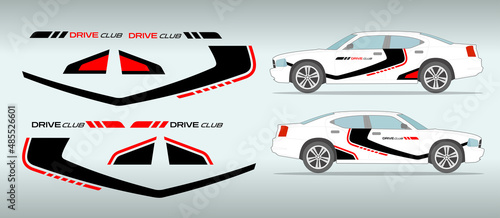 Car side sticker design. Auto vinyl decal template. Suitable for printing or cutting.