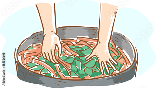Hands Prepare Ayahuasca Ill...