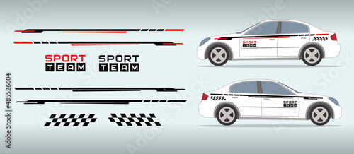 Car side sticker design. Auto vinyl decal template. Suitable for printing or cutting.