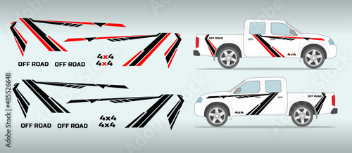 Car side sticker design. Auto vinyl decal template. Suitable for printing or cutting.