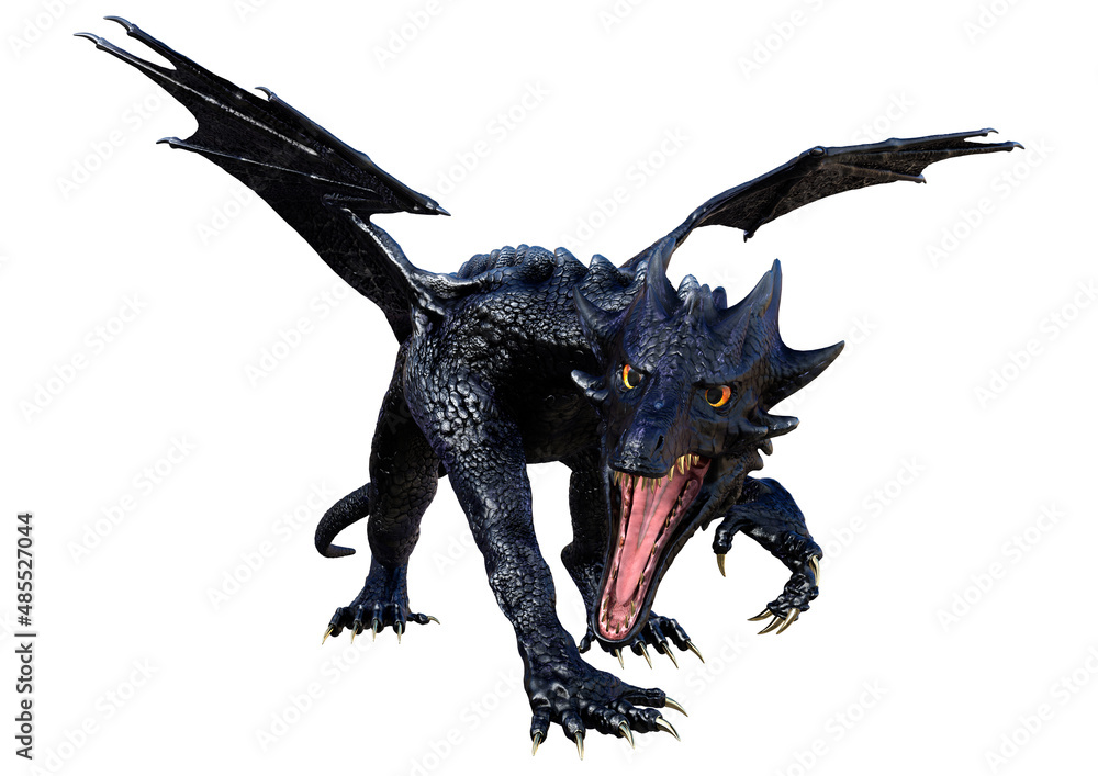Naklejka premium 3D Rendering Fairy Tale Dragon on White