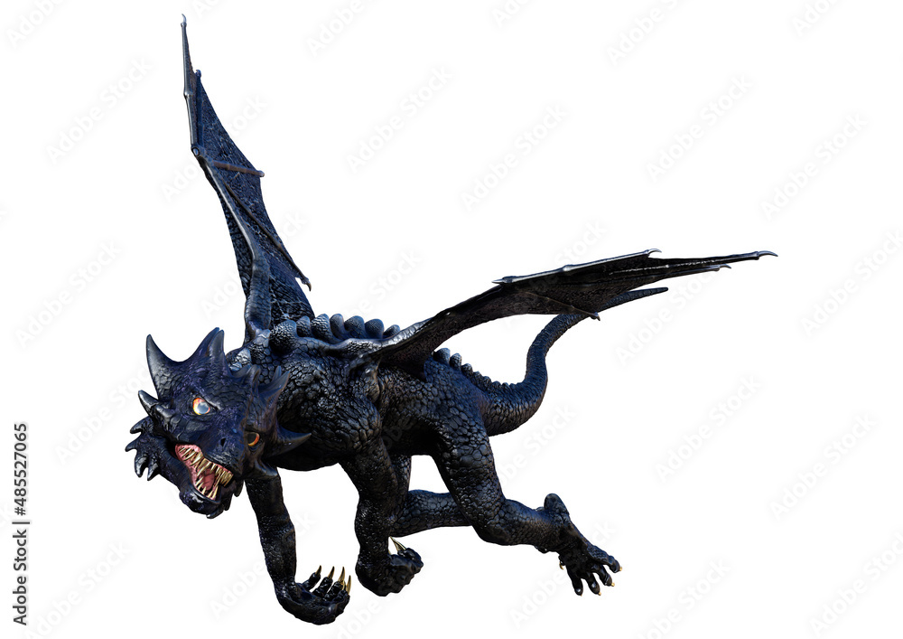 Fototapeta premium 3D Rendering Fairy Tale Dragon on White