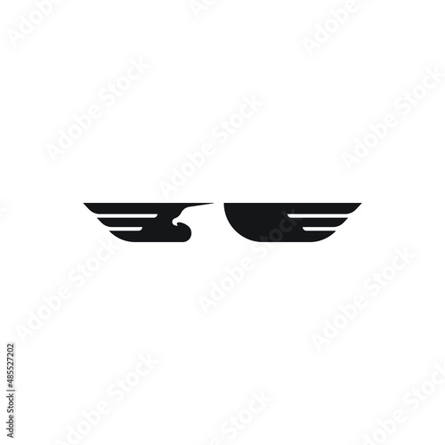 Simple black bird logo design.