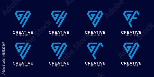 Set of collection monogram logo design template.