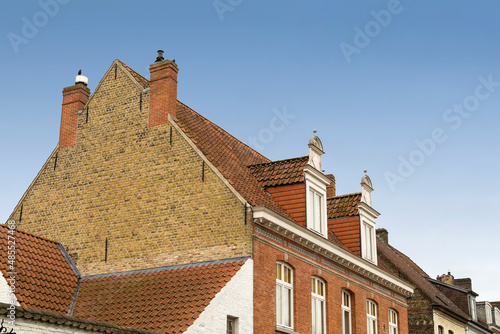 Old gabled roof building in Damme, Belgium photo