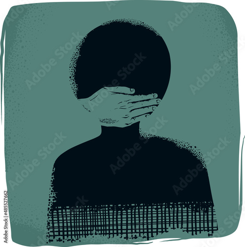 Man Cover Mouth Concept Illustration